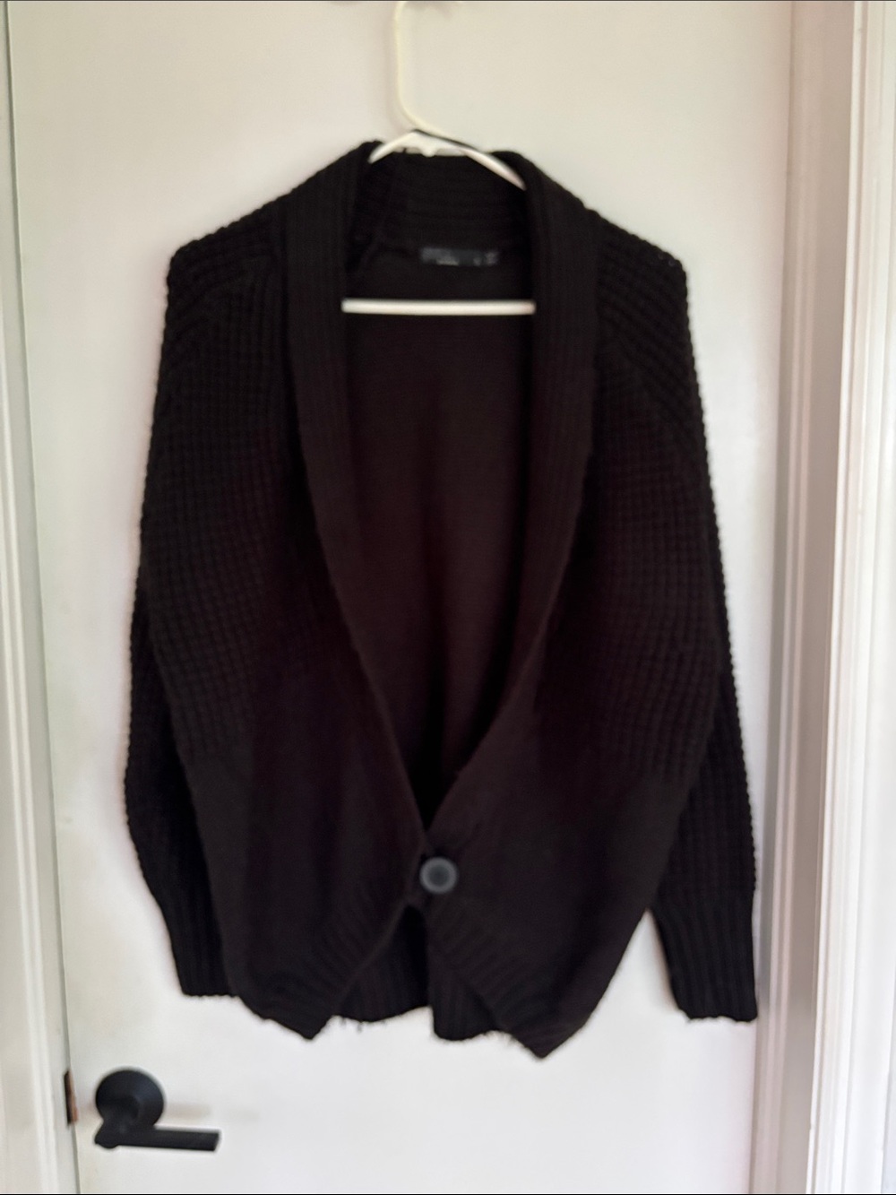 Prana Black Shawl Collar Knit Cardigan
